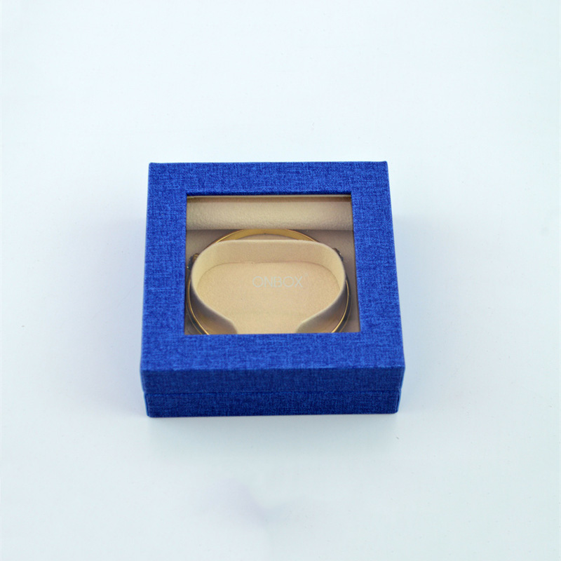Customized Blue Tiffany Glass Jewelry Box For Women Bangle , Factory Supply Window Box