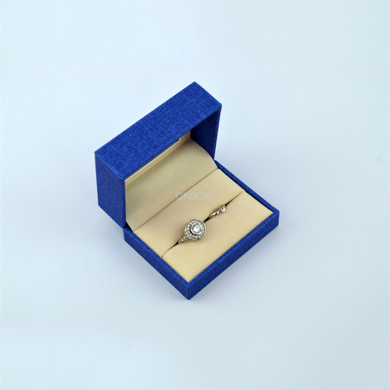 PU Leather Pandora Jewelry Box For 2 Finger Rings / Big Ring With Trasparent Window On Top
