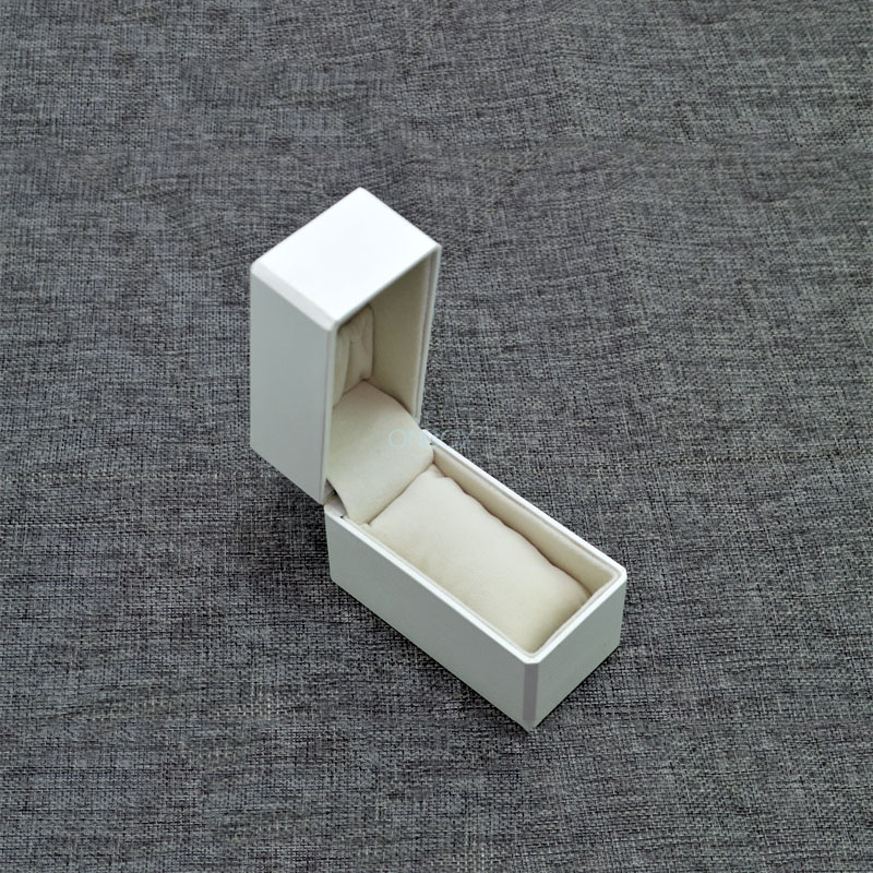 White Paper Velvet Mechanical Watch Box With Hot stamping Logo