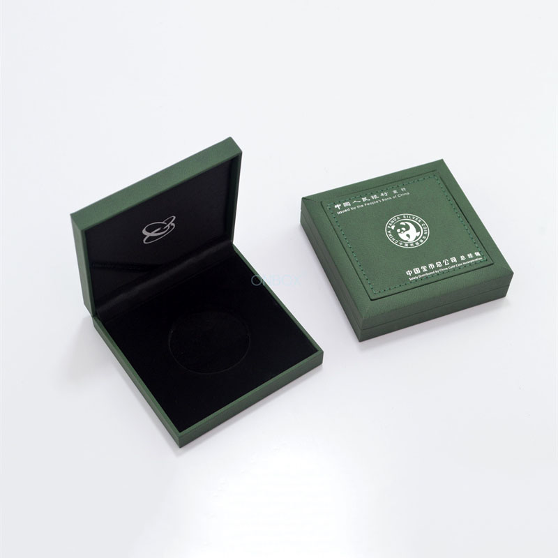 Commemorative Coin Display Box With Green Art Paper