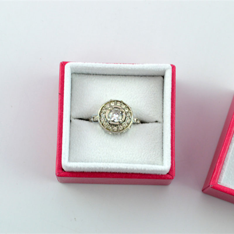 Packer Design Leather Jewelry Boxes W/ Custom Size For Ring , Small Square Gift Box In Pink Color , Factory Supply