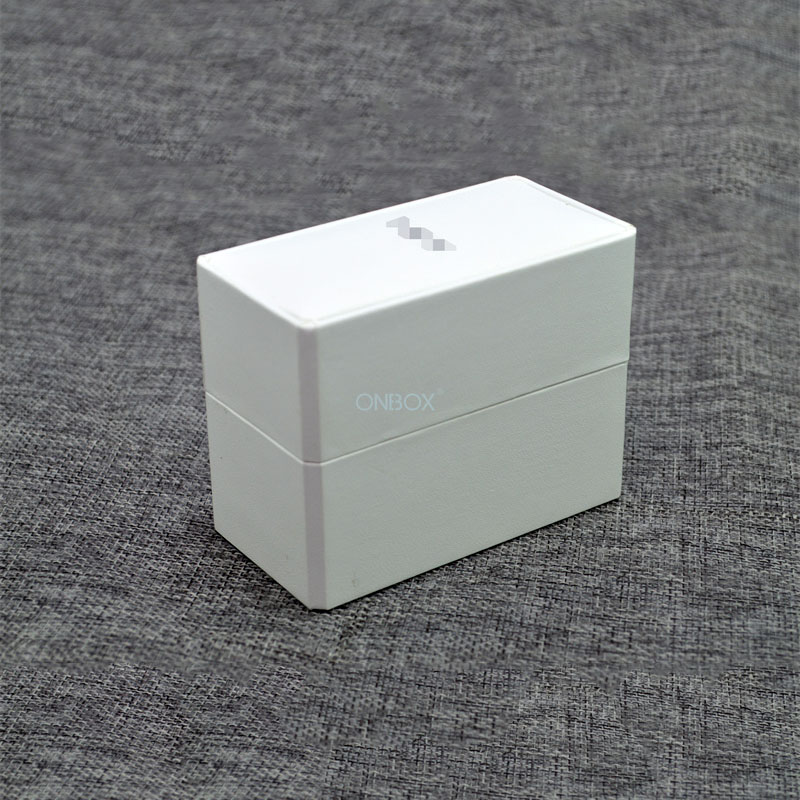 White Paper Velvet Mechanical Watch Box With Hot stamping Logo