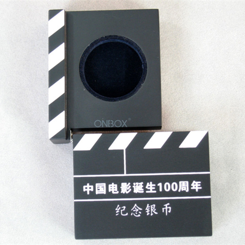Matt Finish Wooden Coin Box with Movie Clapperboard Design - Customizable Coin Display Case
