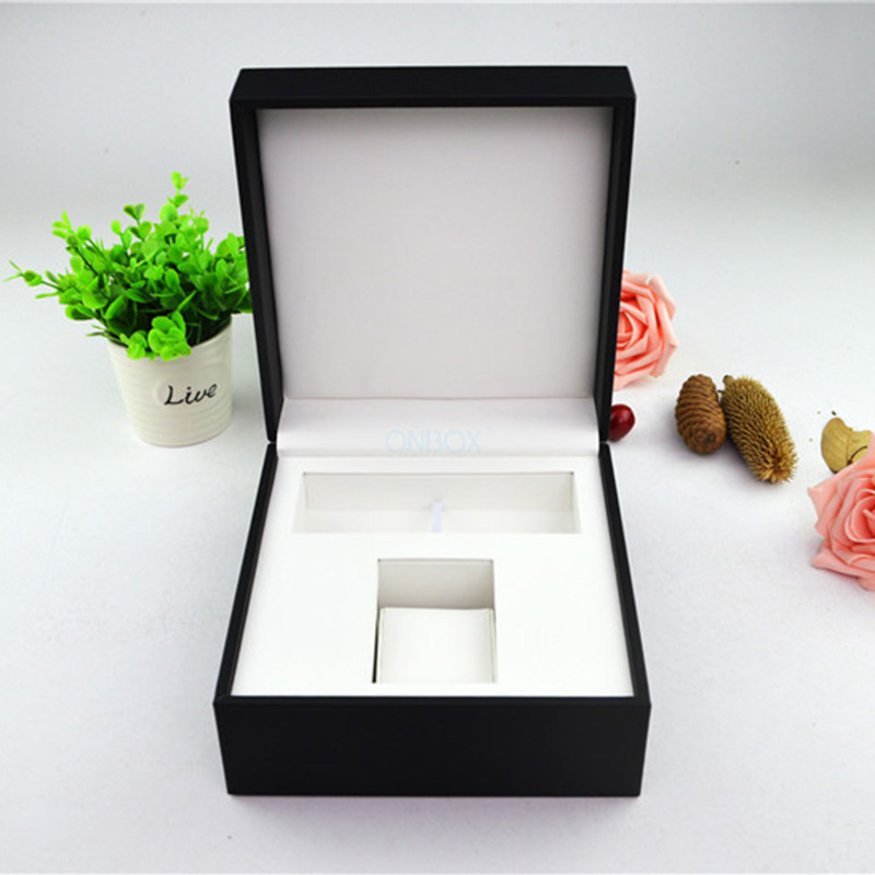 Luxury Black PU Leather Watch & Eyewear Gift Set Box - Custom Leather Box for Premium Gifting