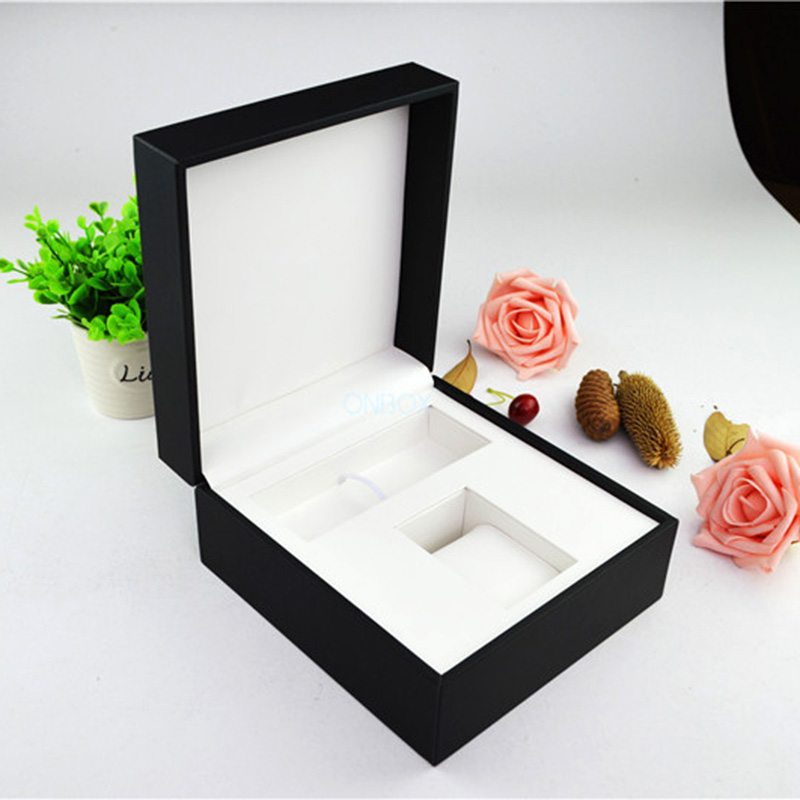 Luxury Black PU Leather Watch & Eyewear Gift Set Box - Custom Leather Box for Premium Gifting