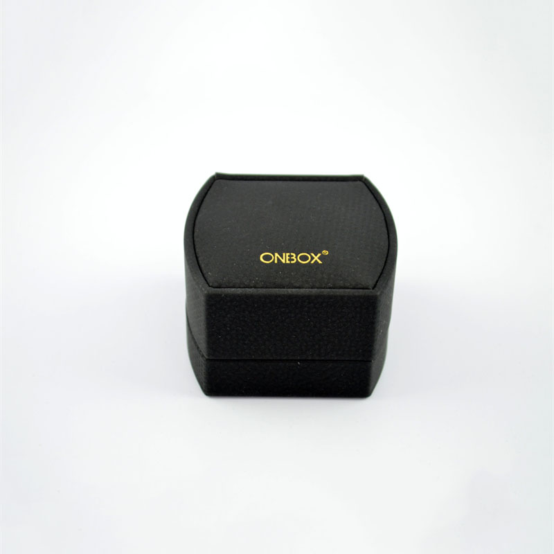 Luxury Black PU Ring Box - Custom Jewelry Box for Engagement & Wedding Rings