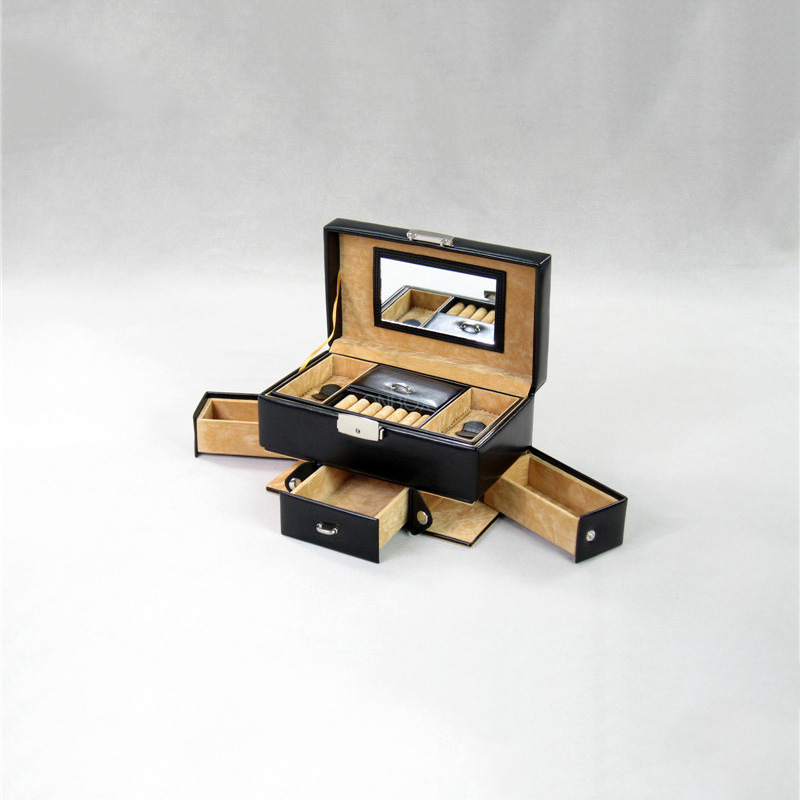 Luxury PU Leather Jewelry Case - Multi - Drawer Jewelry Collection Box for Organized Storage