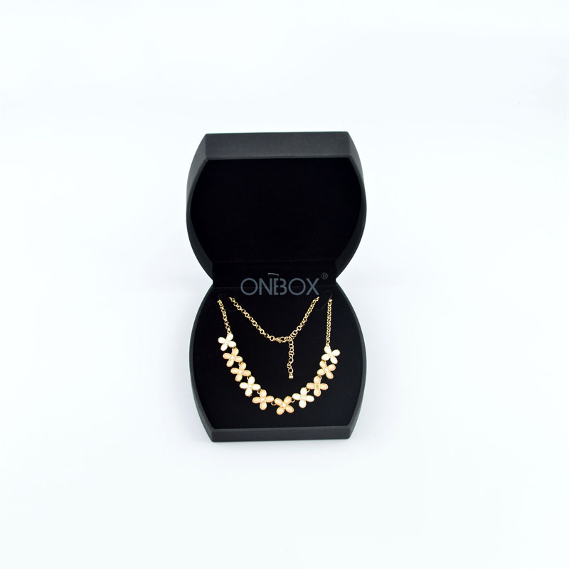 Luxury Black PU Necklace Box with Velvet Lining - Factory - Direct Jewelry Packaging
