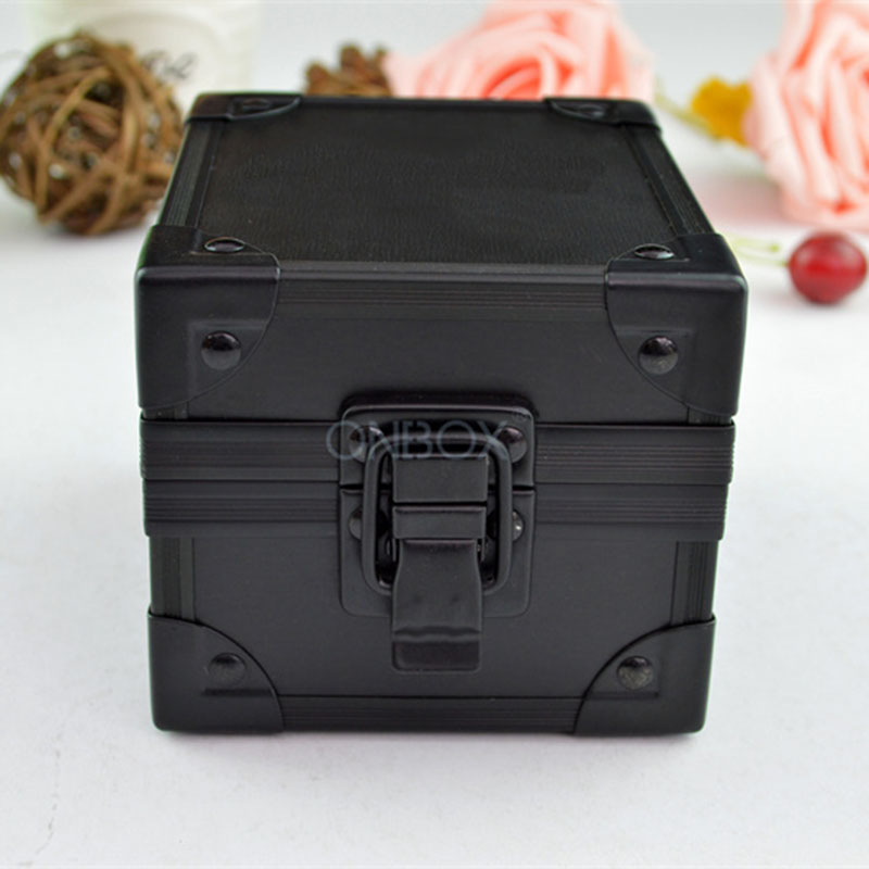 Black Aluminium Watch Box - Luxury Single Watch Storage Case with Lock