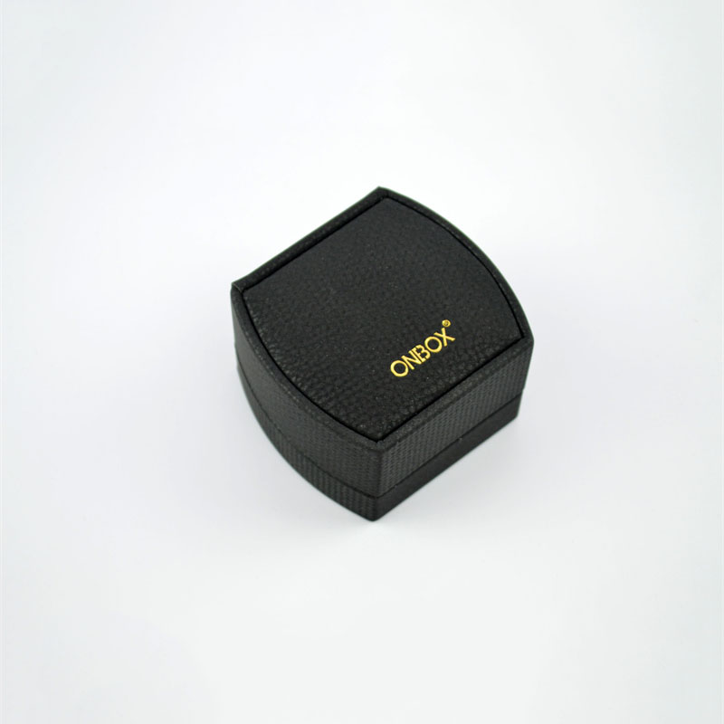 Luxury Black PU Ring Box - Custom Jewelry Box for Engagement & Wedding Rings