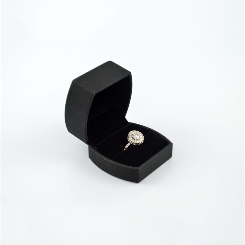 Luxury Black PU Ring Box - Custom Jewelry Box for Engagement & Wedding Rings