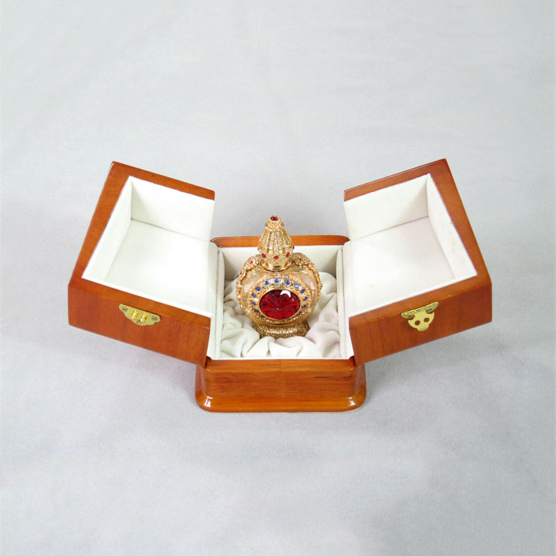 Brown Elegant Perfume Box with Double - Door Design - Customizable Perfume Packaging