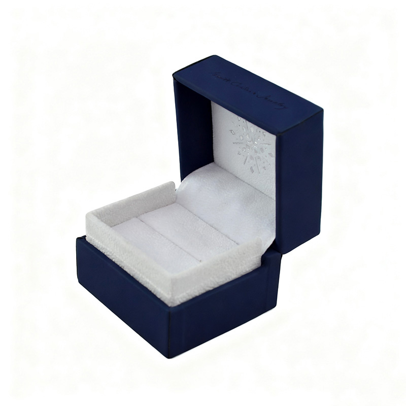 Luxury Blue Skin - Touch PU Ring Box - Custom Jewelry Box for Premium Ring Packaging