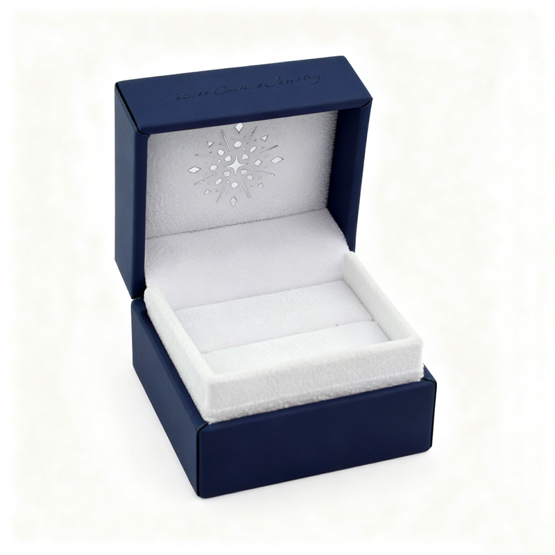 Luxury Blue Skin - Touch PU Ring Box - Custom Jewelry Box for Premium Ring Packaging