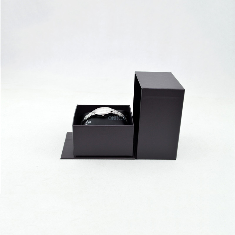 Luxury Black Specialty Paper Watch Box - Custom Paper Watch Packaging for Premium Timepieces