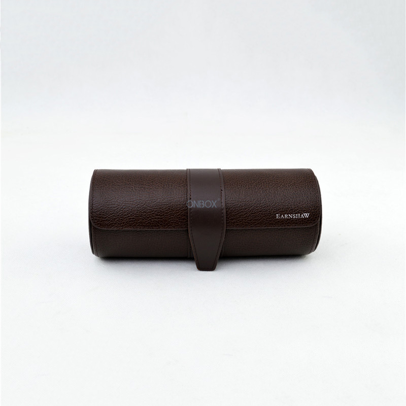 Luxury Brown PU Leather Watch Roll - Custom Watch Box for Travel & Gifting