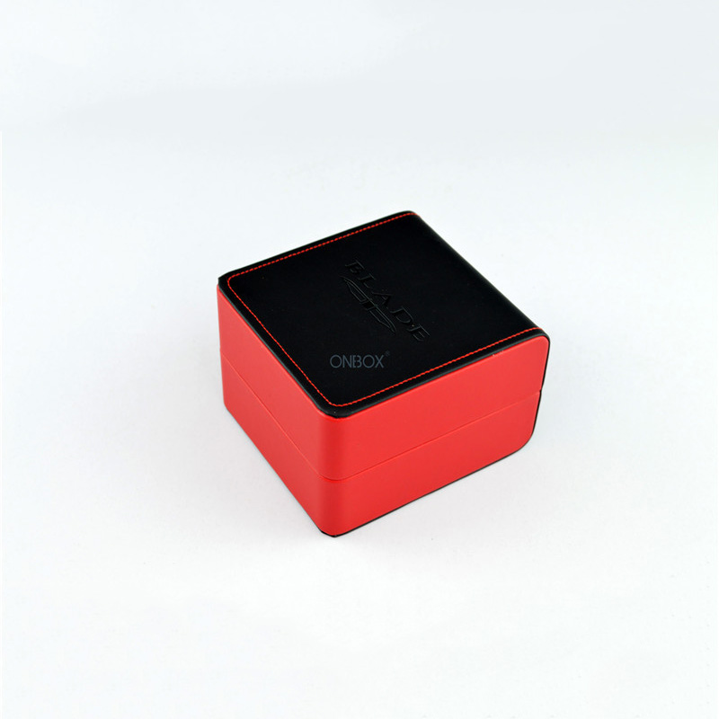 Luxury Two - Color Red & Black PU Watch Box - Custom Leather Watch Case with Removable Pillow