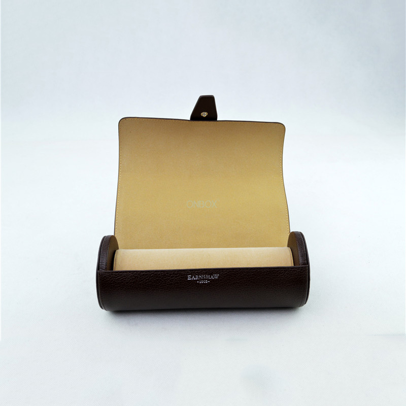 Luxury Brown PU Leather Watch Roll - Custom Watch Box for Travel & Gifting