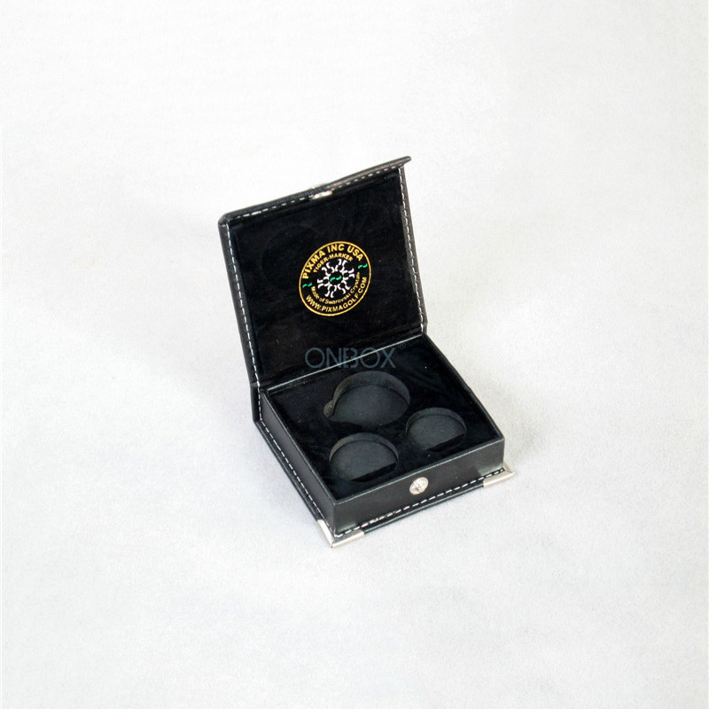 Black PU Leather Coin Box - Luxury Storage Case for Gold/Silver Coins with Custom EVA Insert