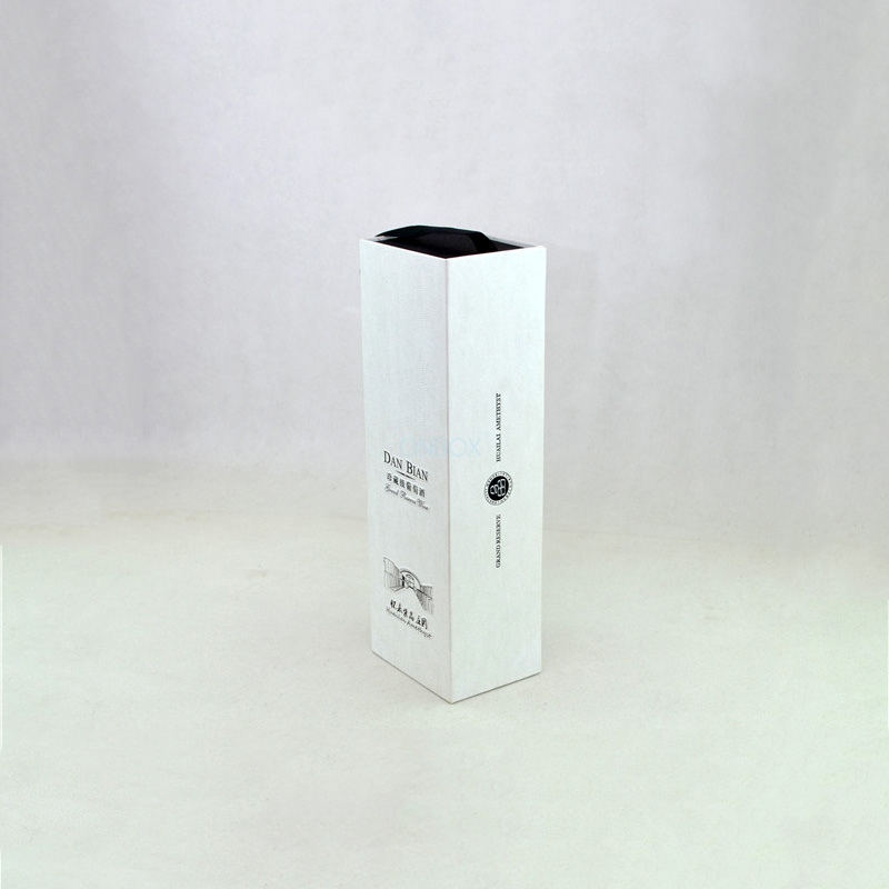 Minimalist White Foldable Wine Box - Single Bottle Gift Packaging with Magnetic Closure & Carry Strap