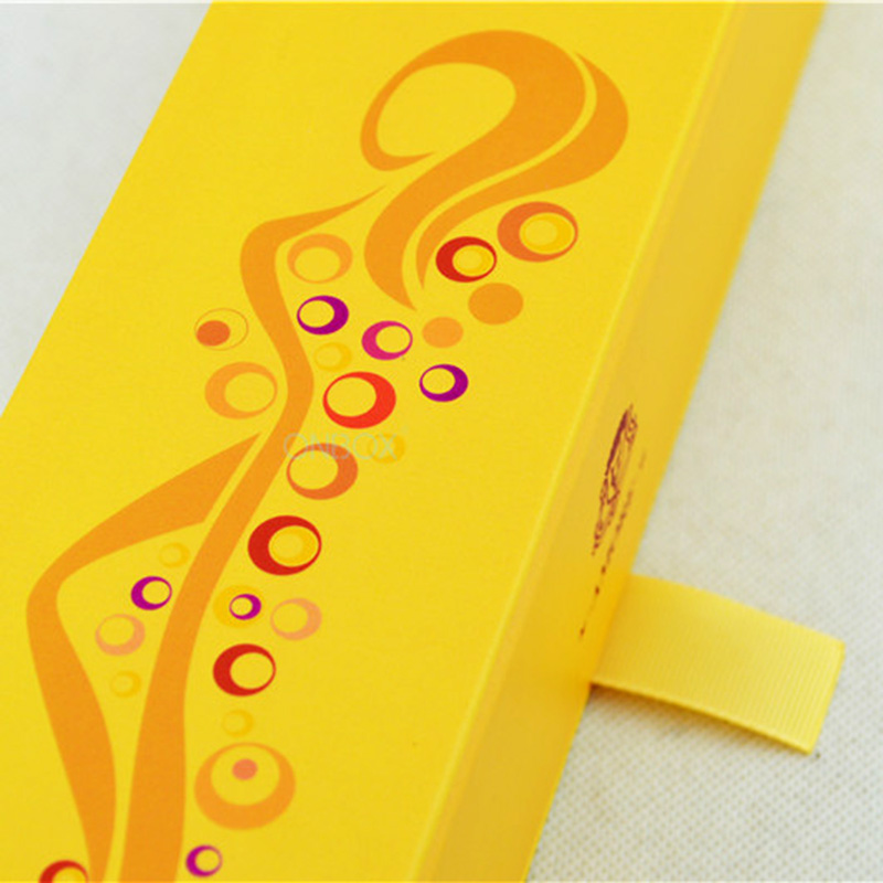 Bright Yellow Printed Drawer Wine Box - Single Bottle Gift Packaging with Custom EVA Insert