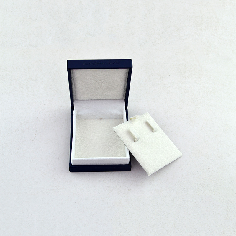 Navy Blue PU Leather Earring Box - Luxury Velvet-Lined Storage for Earrings & Studs