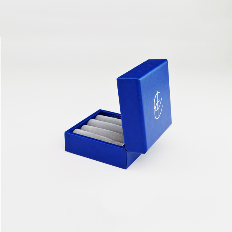 LED-Lit Royal Blue PU Leather Multi-Ring Box - Luxury Jewelry Collection Storage Case