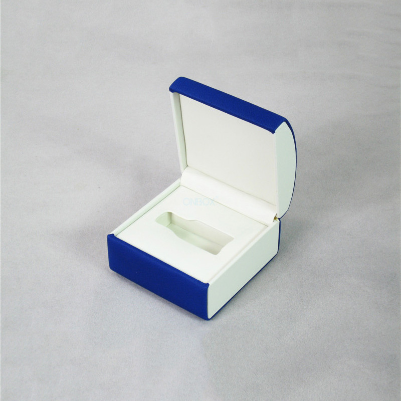 Two-Tone Blue & White PU Leather Perfume Box - Custom-Fit Storage for Fragrance Bottles