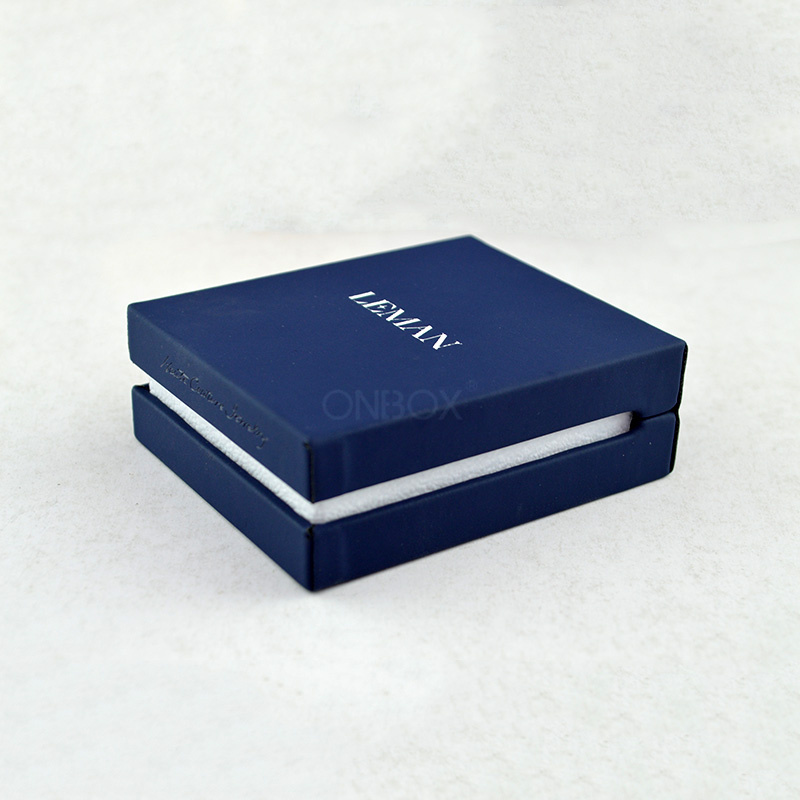 Navy Blue PU Leather Earring Box - Luxury Velvet-Lined Storage for Earrings & Studs