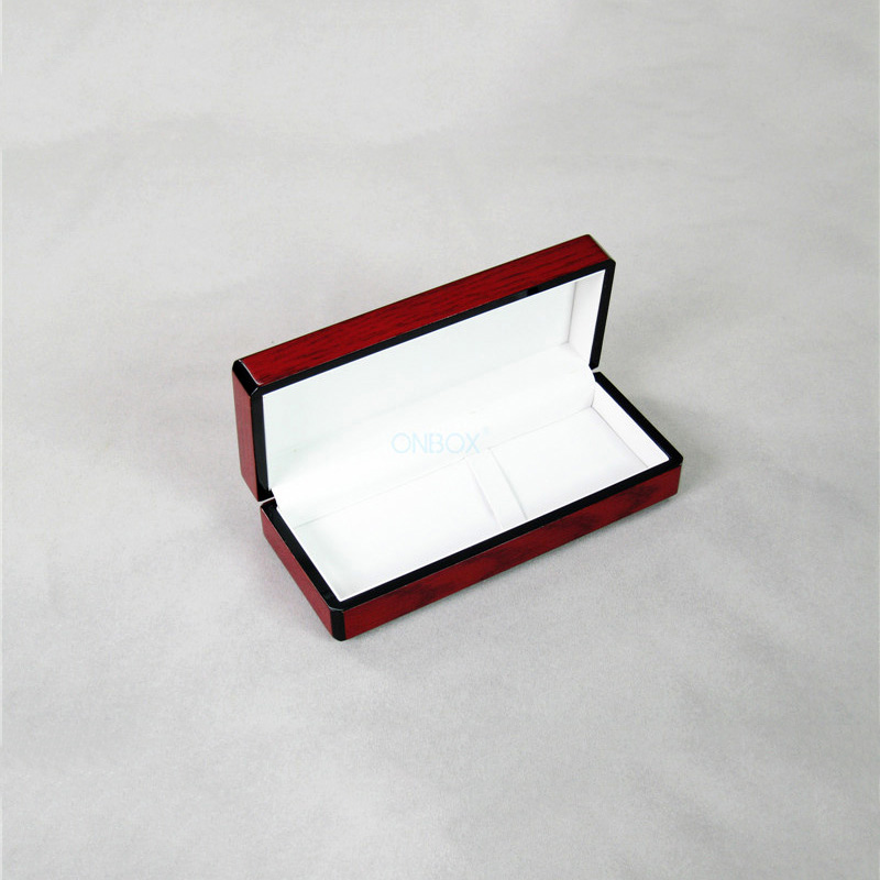 High-Gloss Red Painted Pen Box - Luxury Wooden Storage Case for Premium Pens