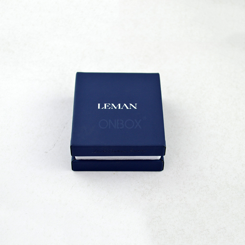 Navy Blue PU Leather Earring Box - Luxury Velvet-Lined Storage for Earrings & Studs