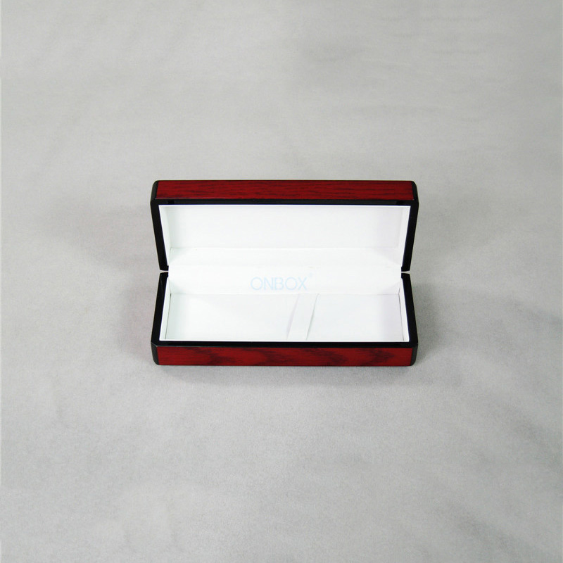 High-Gloss Red Painted Pen Box - Luxury Wooden Storage Case for Premium Pens