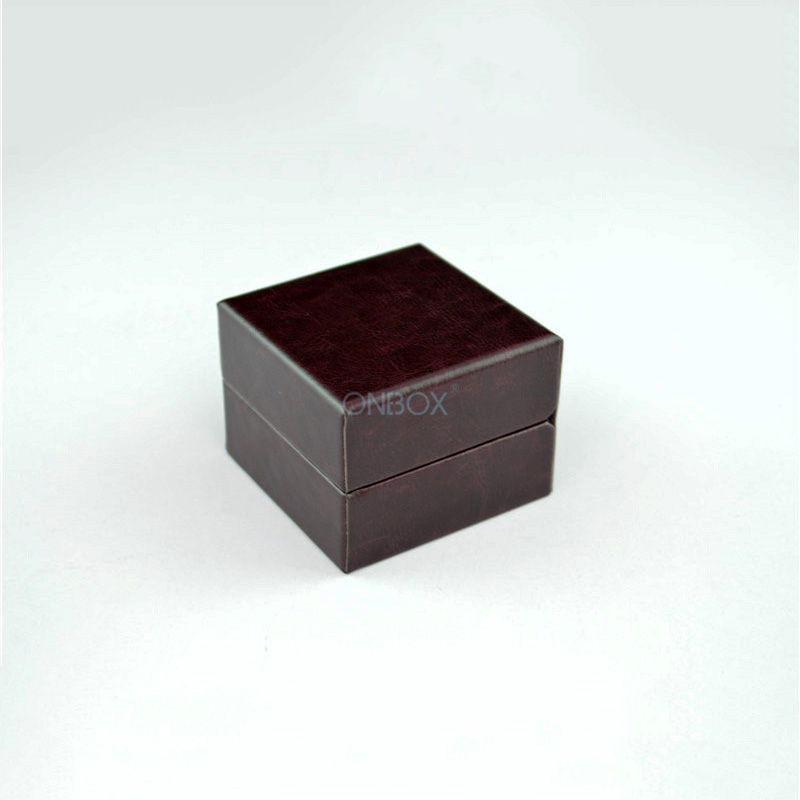 LED-Lit Burgundy PU Leather Ring Box - Luxury Proposal & Jewelry Display Case